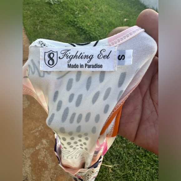 PreOwned Fighting Eel Multicolored Hawaiian Dress Women's Small - Picture 4 of 4